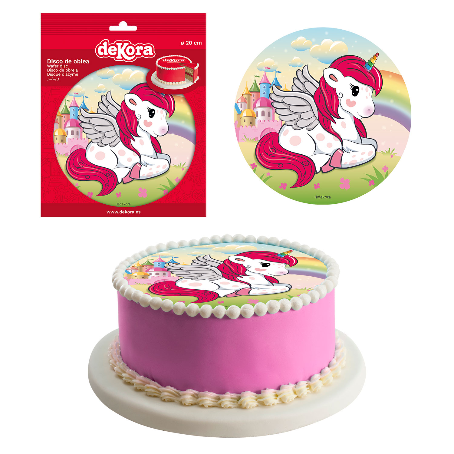 Oblea para tartas unicornio deKora – Sin trazas de leche | Tienda sin  alérgenos