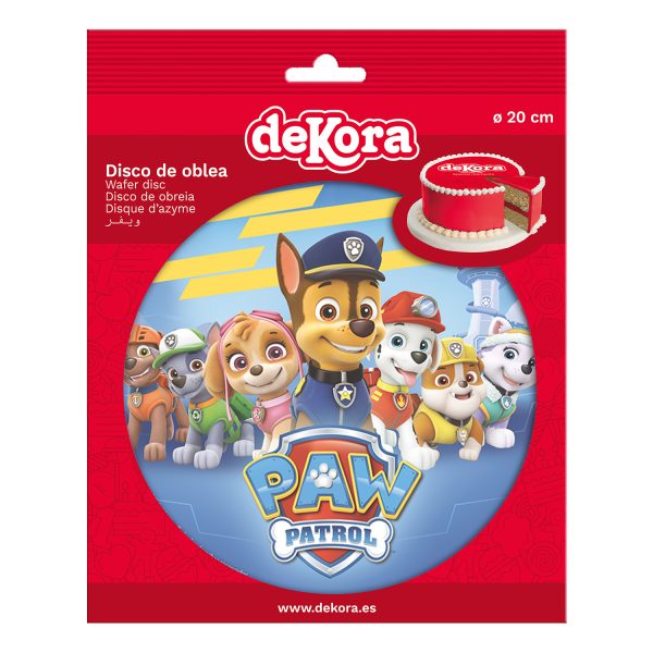 Disco comestible Oblea para tarta Patrulla Canina deKora