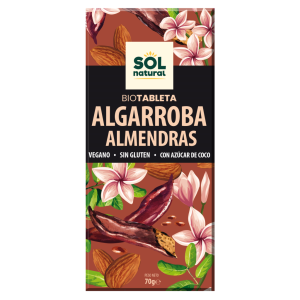 Tableta algarroba con almendras bio Sol Natural
