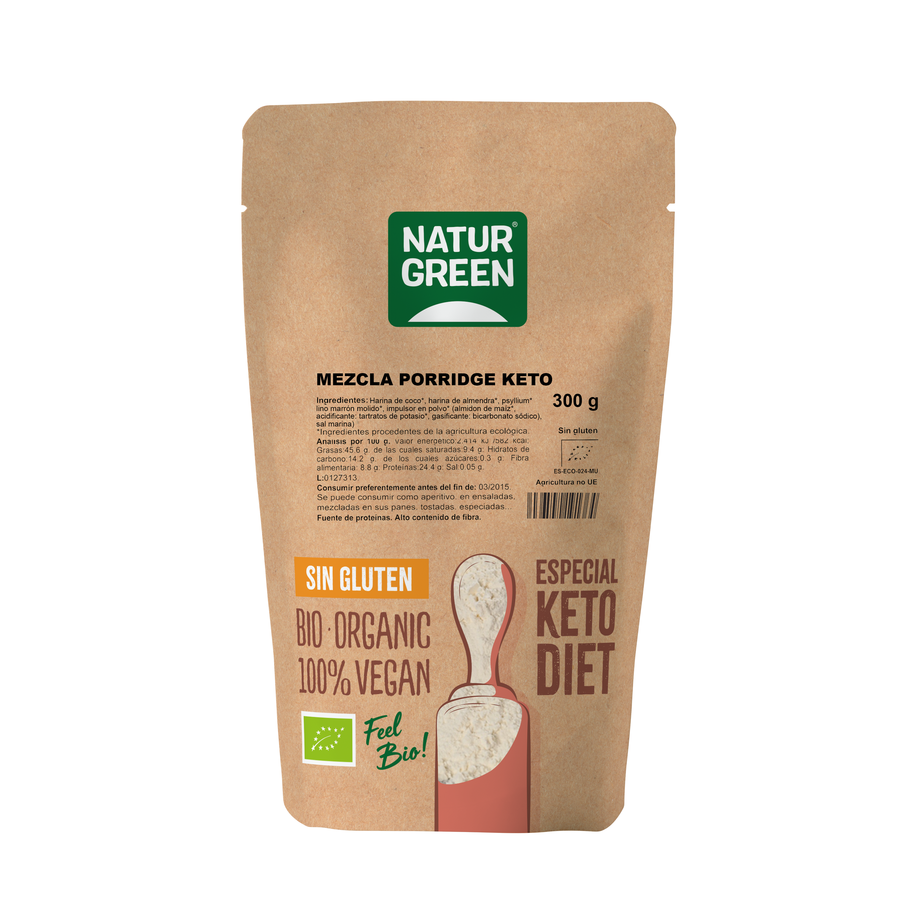 NaturGreen Mezcla Porridge Keto Bio 300 G