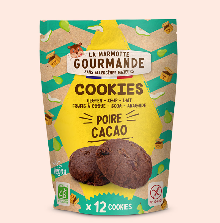 Galletas de pera y cacao La Marmotte Gourmande